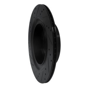 Infiniti G35 Brake Rotor (1) - Rear Right - R1 Concepts - Drilled & Slotted - Black - `07-`15